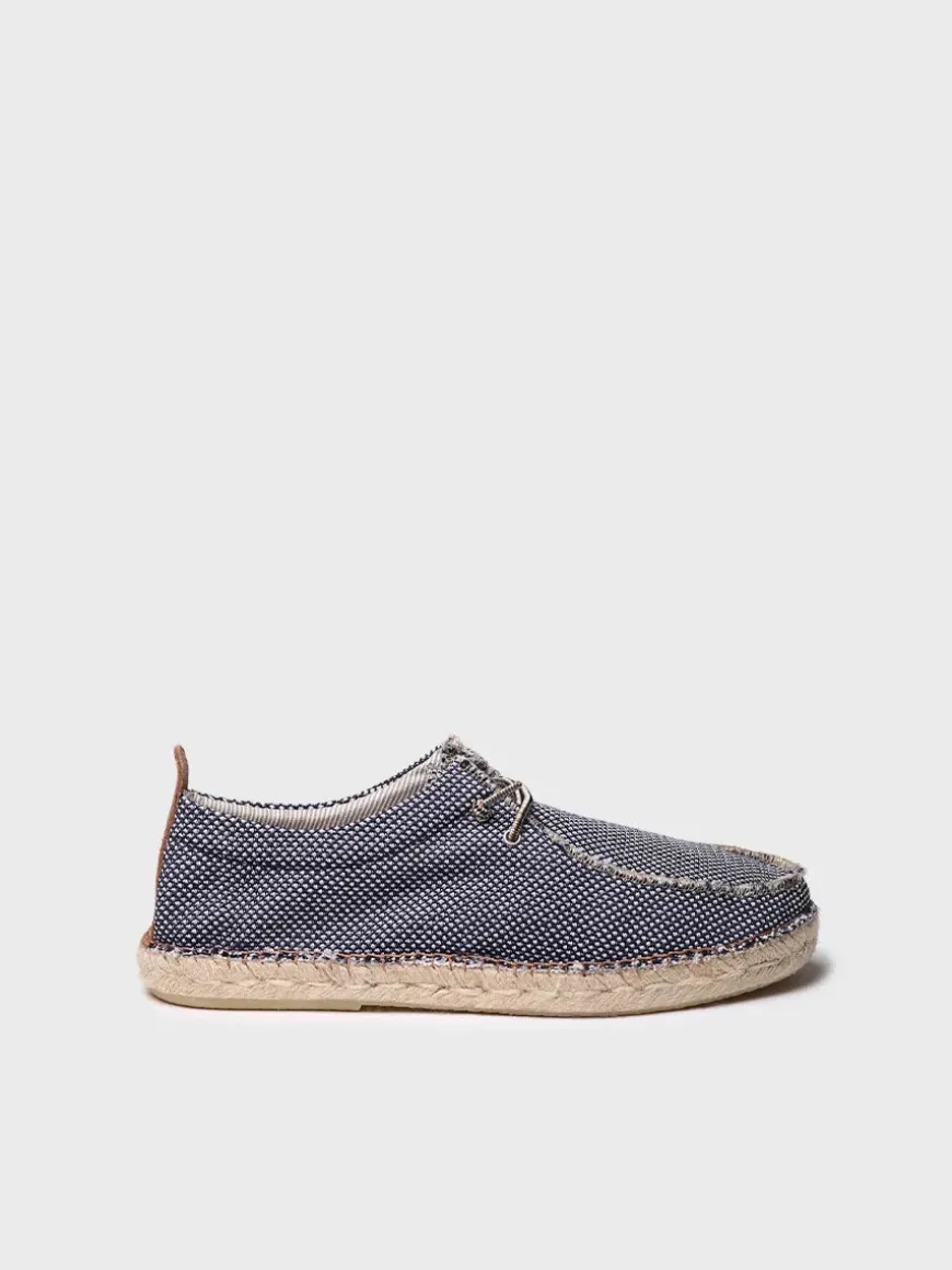 OSCAR - Men's espadrille in mesh-like fabric with laces