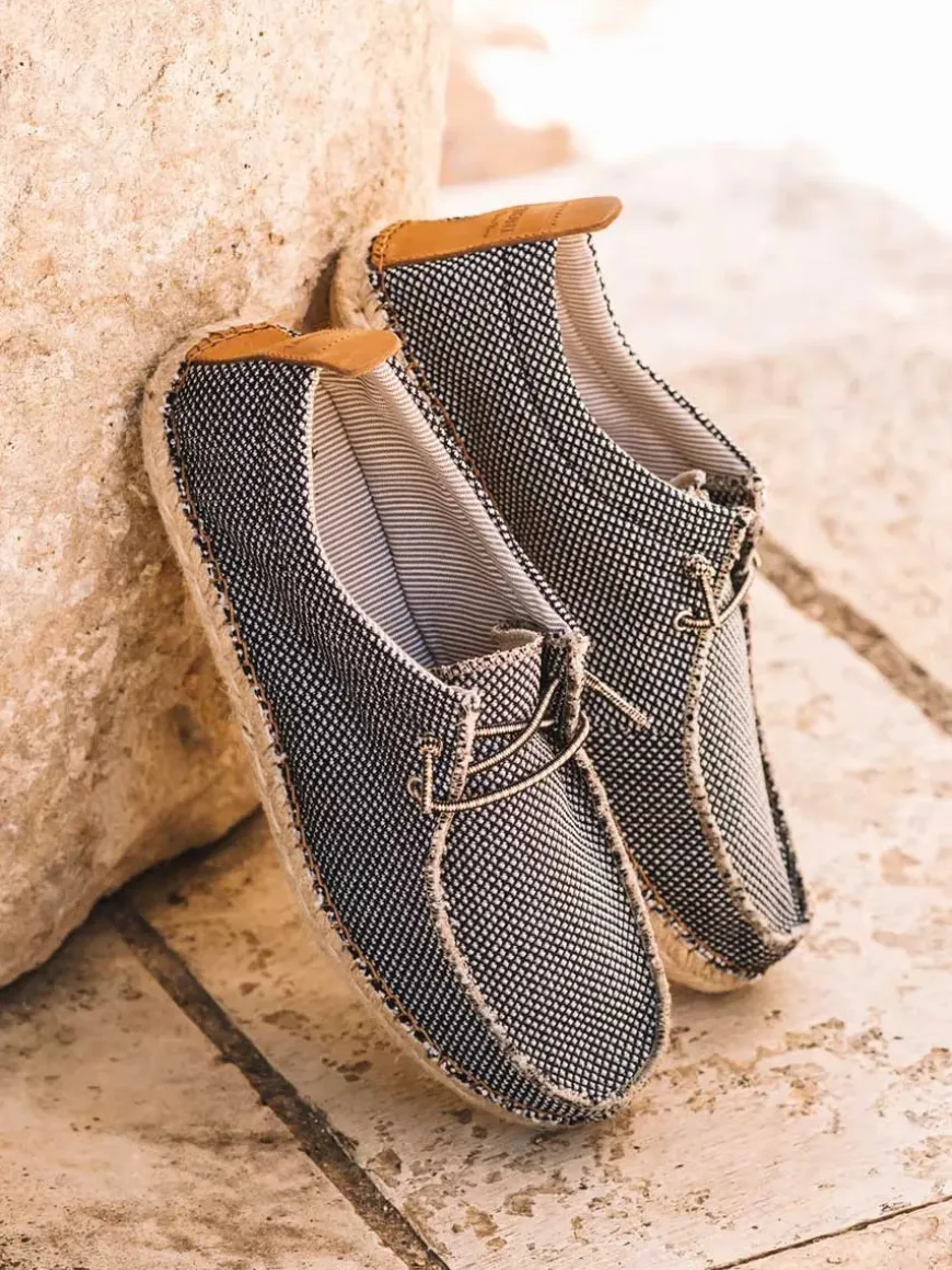 OSCAR - Men's espadrille in mesh-like fabric with laces