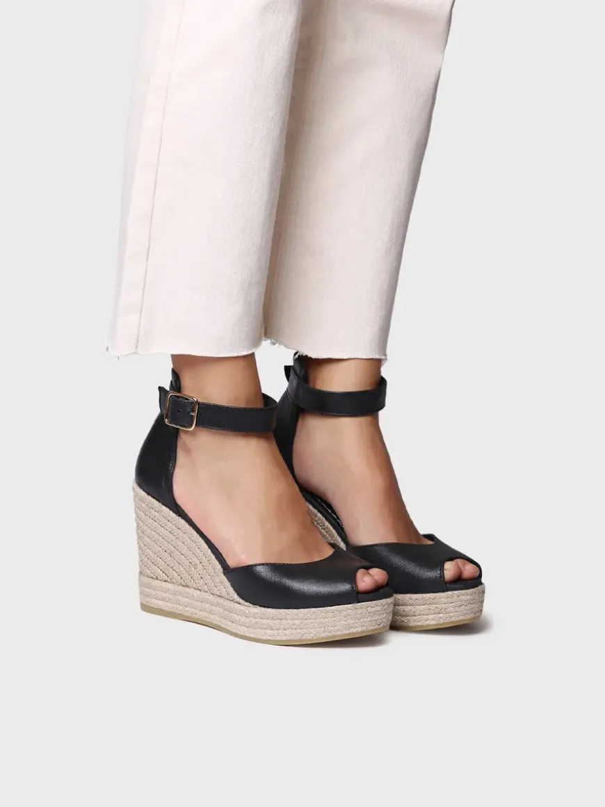 OTILE - High wedge espadrille for women in leather