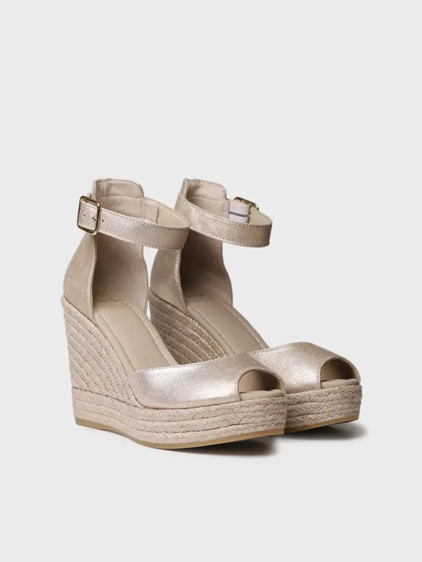 OTILE - High wedge espadrille for women in leather