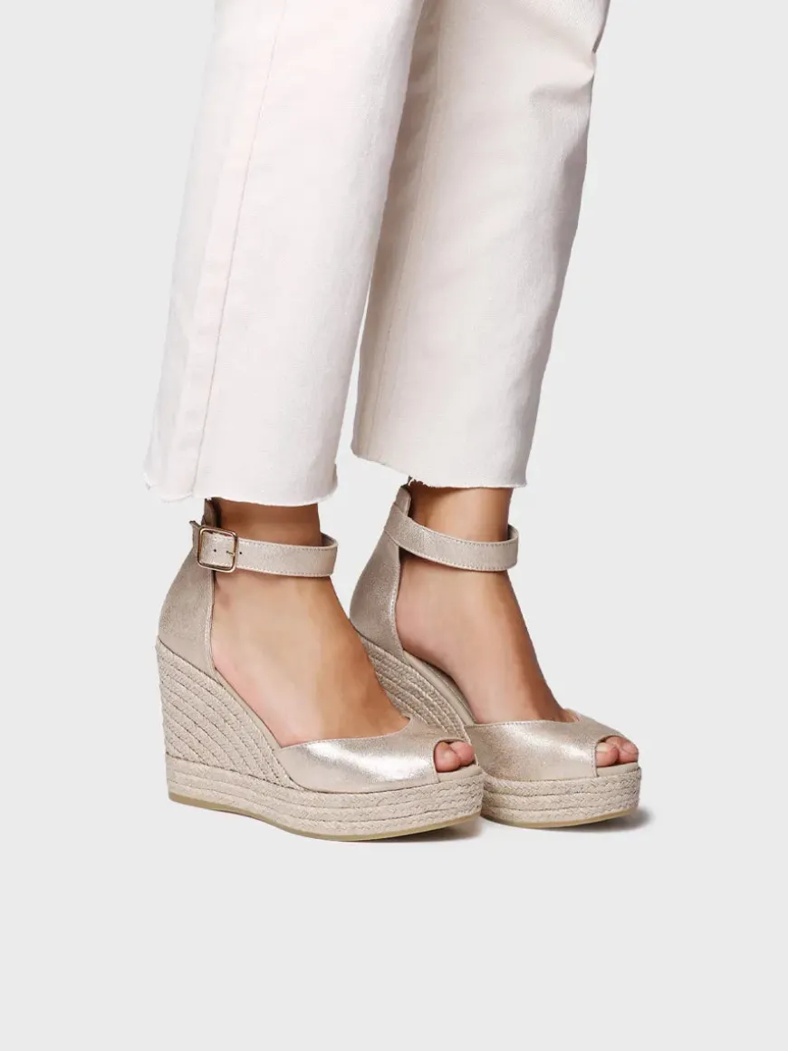 OTILE - High wedge espadrille for women in leather