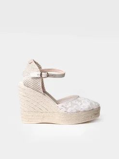 PAOLA - White espadrilles with wedge for bride