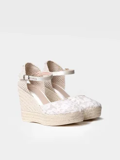 PAOLA - White espadrilles with wedge for bride