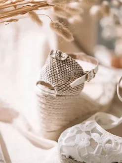 PAOLA - White espadrilles with wedge for bride