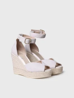 PATRICIA - White espadrilles with wedge for bride