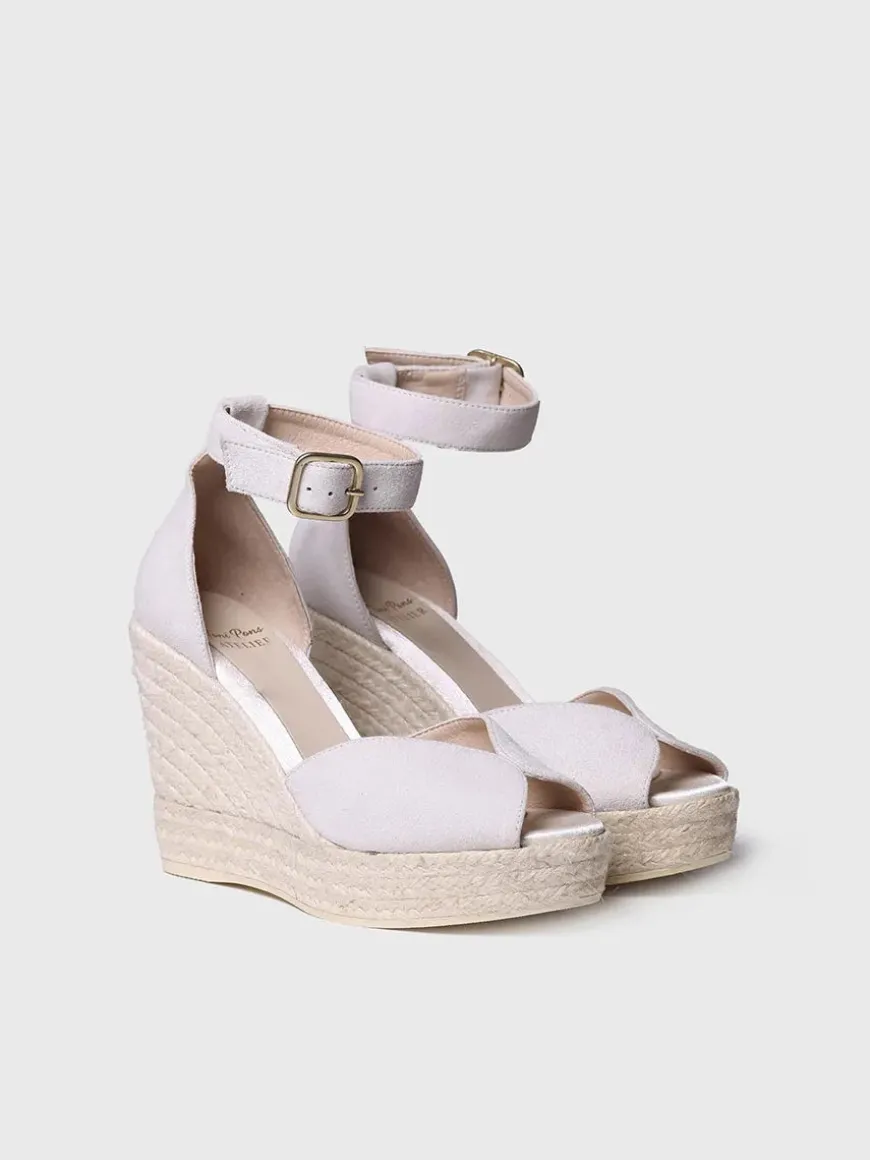 PATRICIA - White espadrilles with wedge for bride