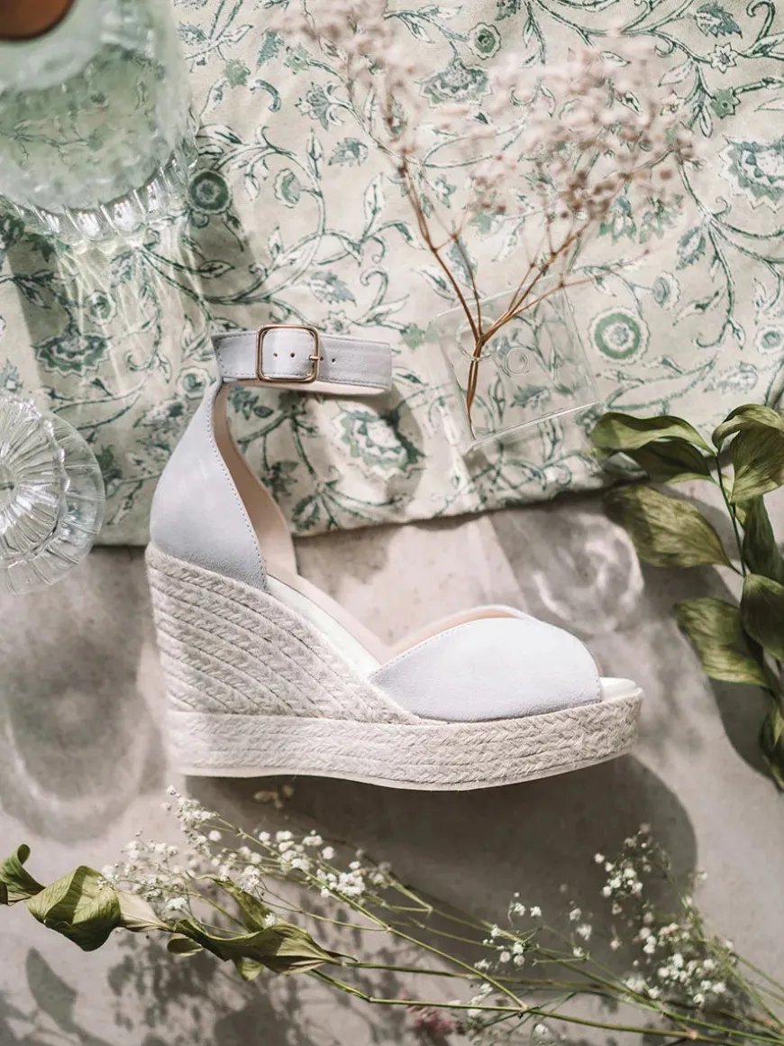 PATRICIA - White espadrilles with wedge for bride