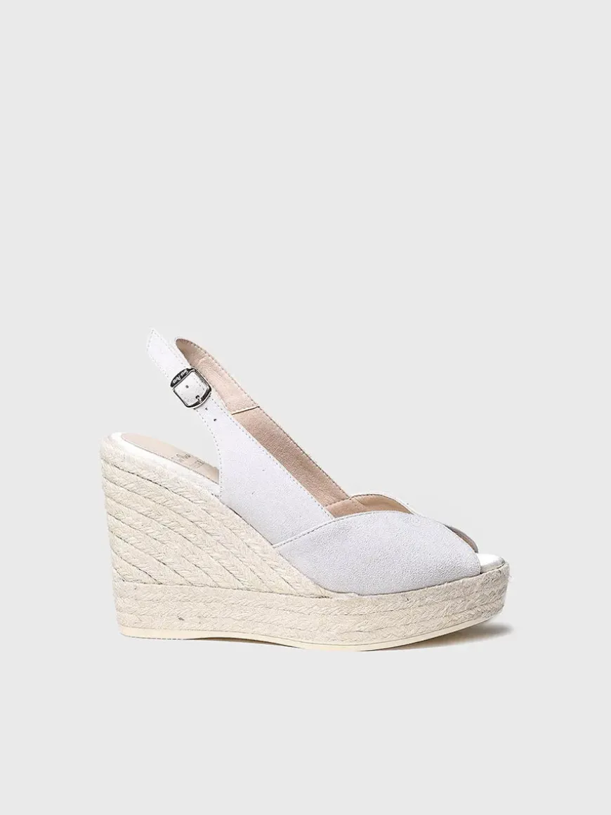 POPPY - White suede wedge espadrilles for brides