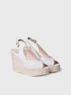 POPPY - White suede wedge espadrilles for brides