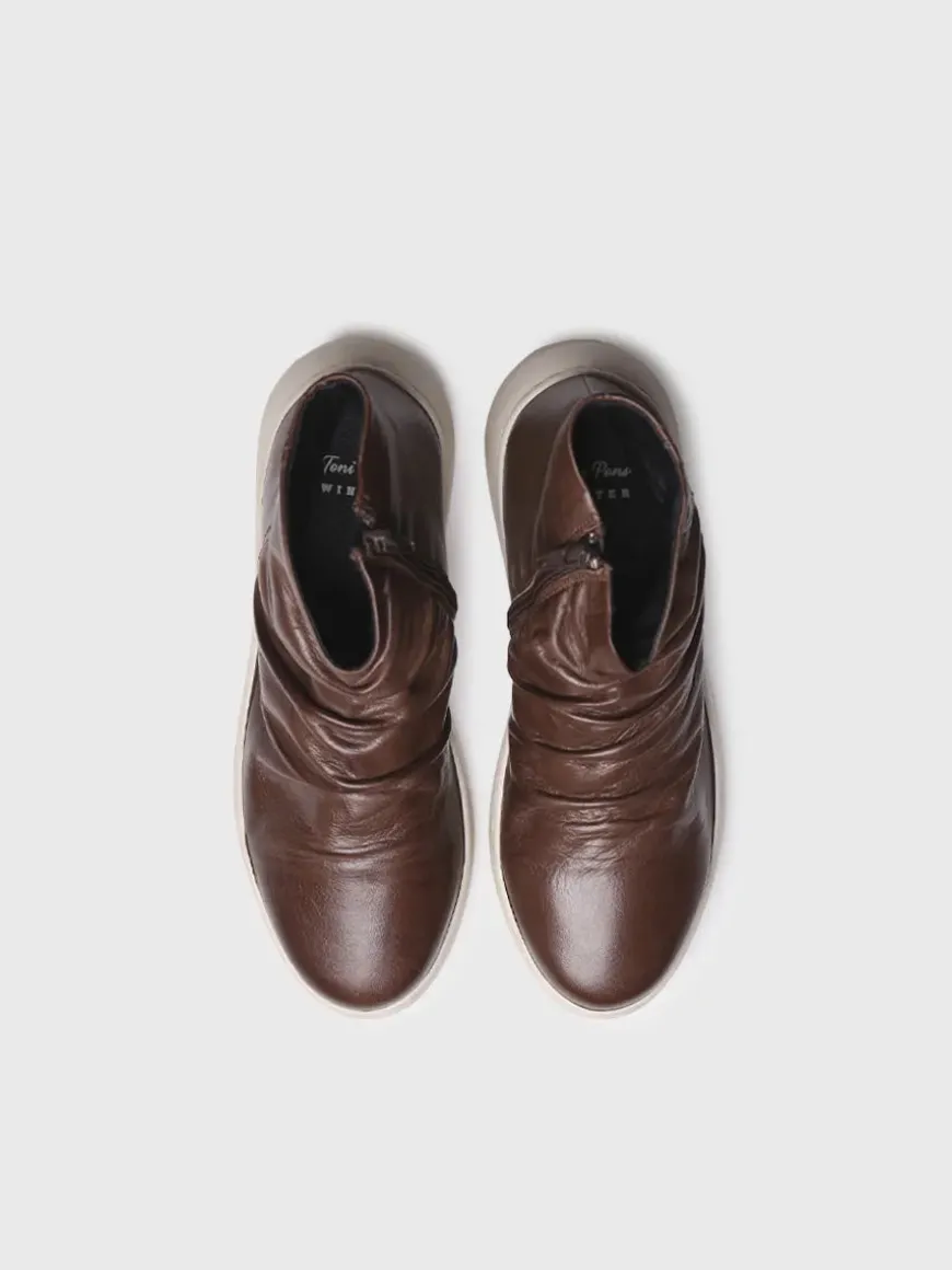PRETORIA - Women's leather boot with side zipper