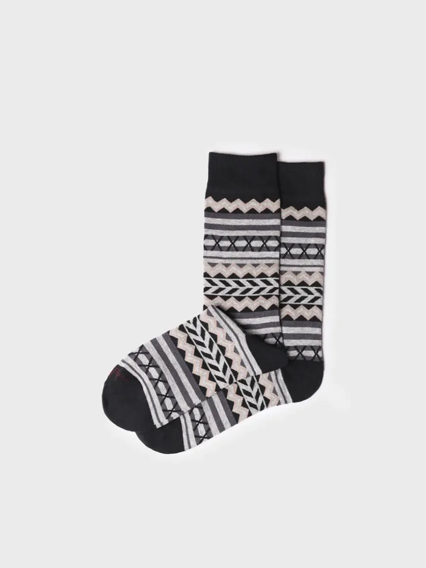 QUEL-YA - Unisex cotton socks with border