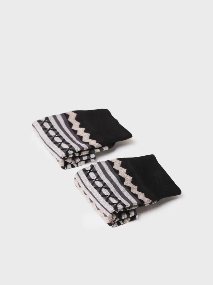 QUEL-YA - Unisex cotton socks with border