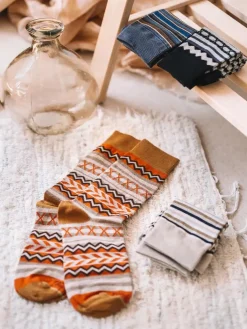 QUEL-YA - Unisex cotton socks with border