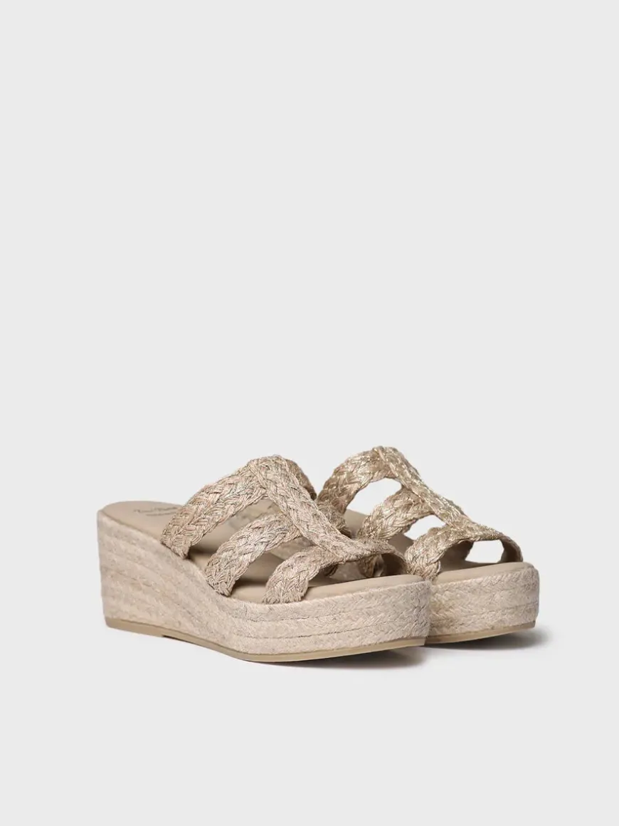RENI-PH - Women's backless espadrille in braided jute with wedge