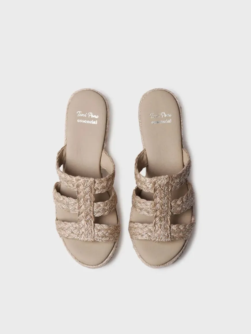RENI-PH - Women's backless espadrille in braided jute with wedge