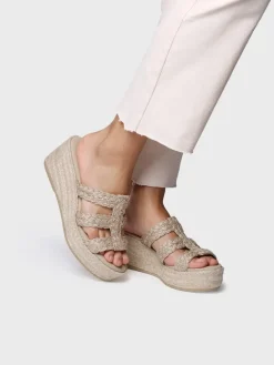 RENI-PH - Women's backless espadrille in braided jute with wedge