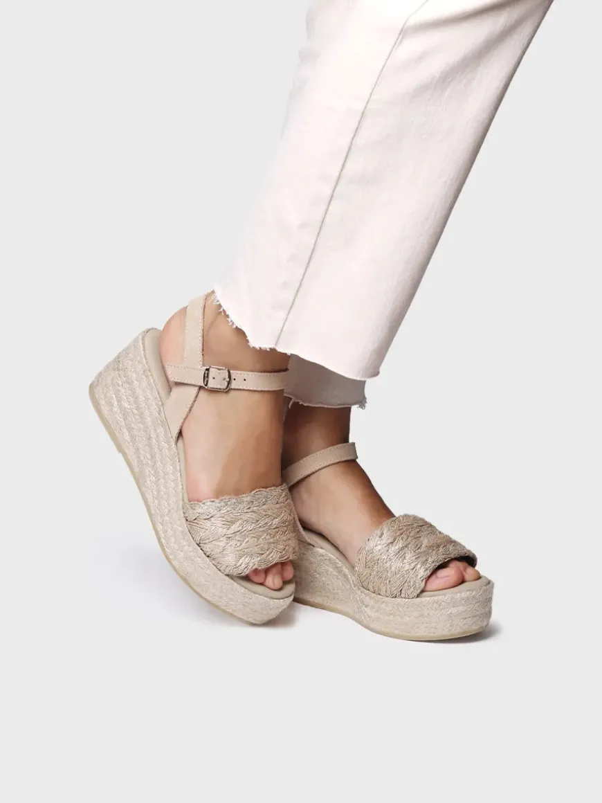 ROCIO-PH - Women's espadrille in braided jute with wedge and buckle