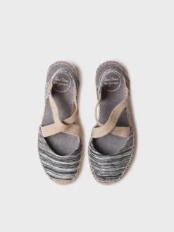 SABA-RG - Women's espadrille with wedge and crossed elastic straps