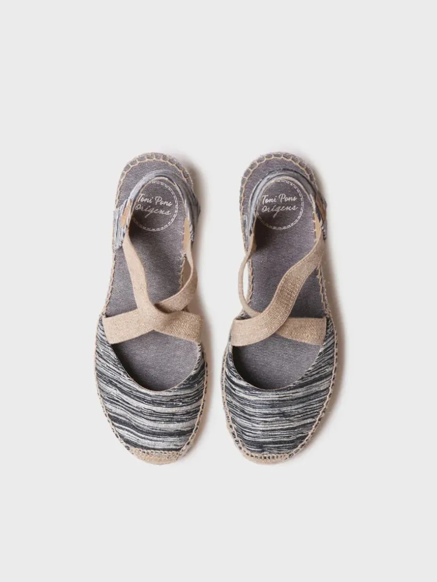 SABA-RG - Women's espadrille with wedge and crossed elastic straps