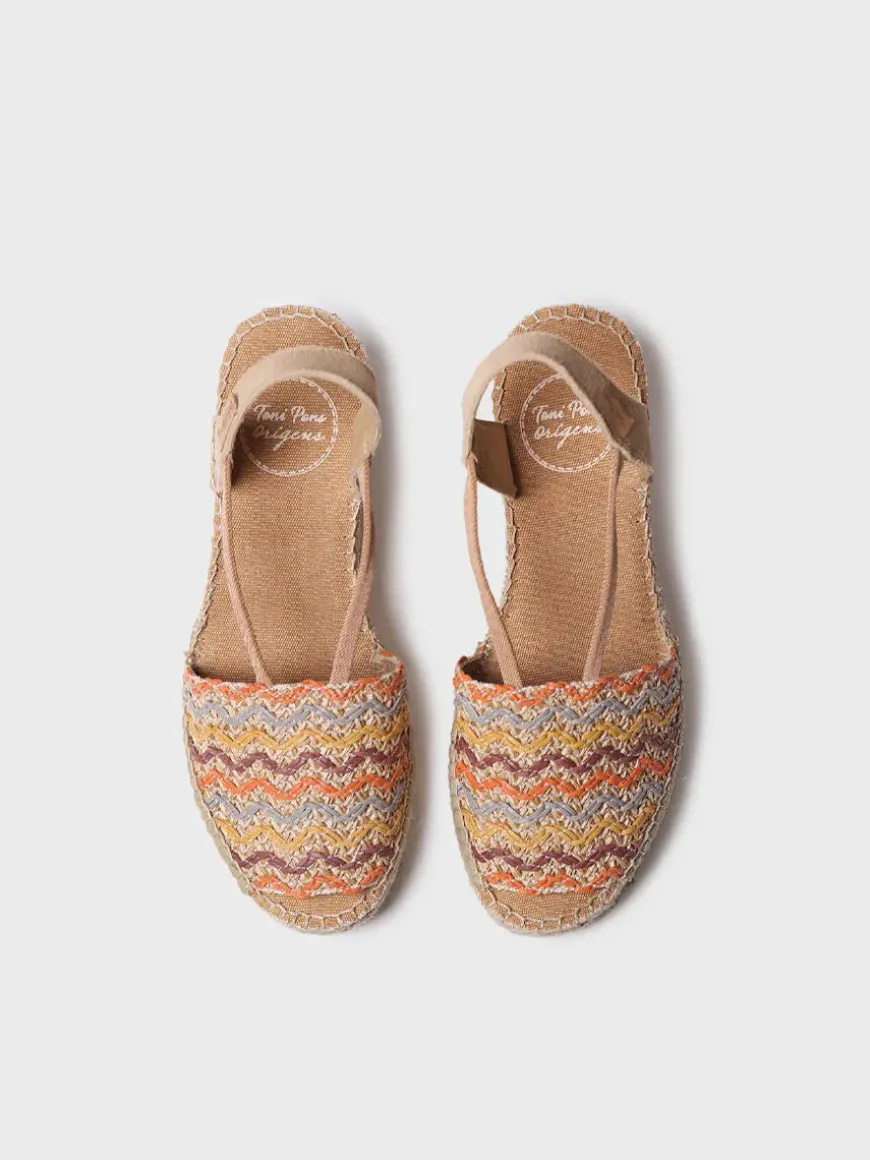 SARA-RS - Women's multicolour cotton espadrille with wedge