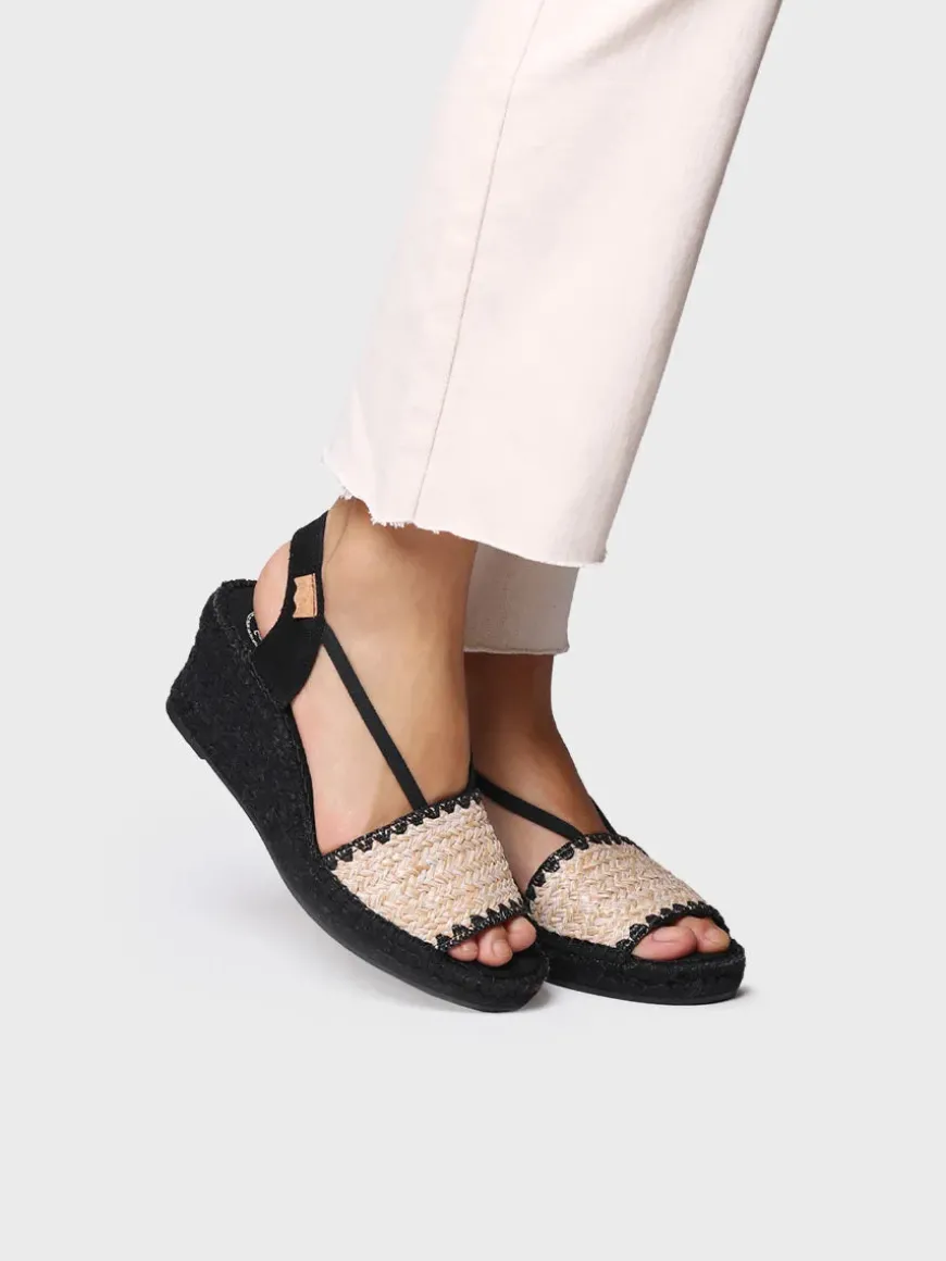 SELVA-IP - Women's espadrille in braided fabric with dyed wedge
