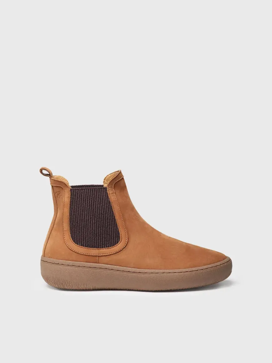 SERRA - Women's nubuck leather ankle boots with side elastic