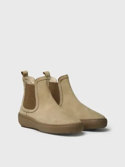 SERRA - Women's nubuck leather ankle boots with side elastic