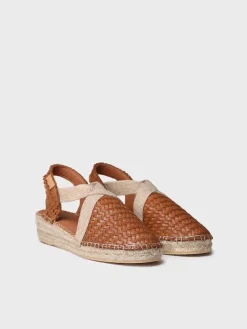 SIRACUSA - Closed espadrille for women in braided leather with wedge
