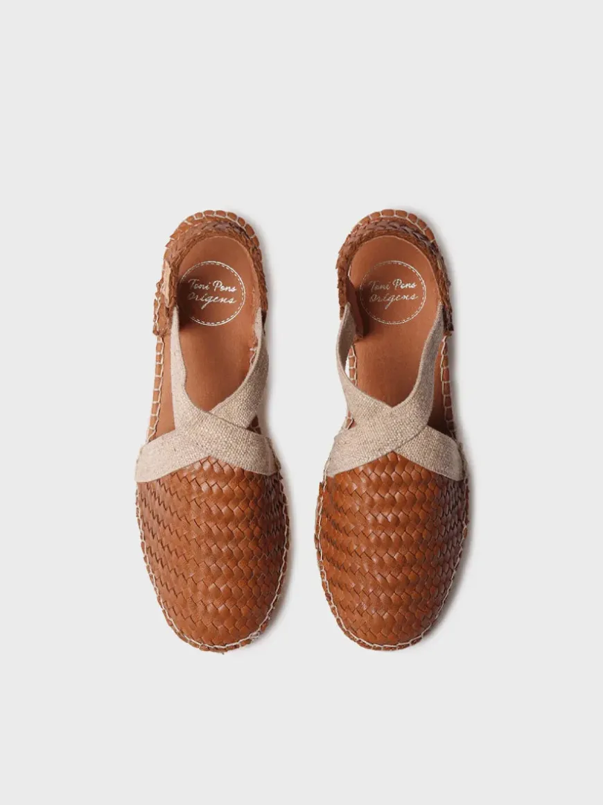 SIRACUSA - Closed espadrille for women in braided leather with wedge