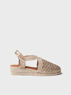 SIRACUSA - Closed espadrille for women in braided leather with wedge