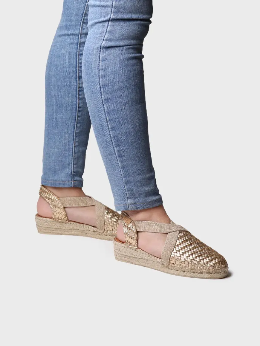 SIRACUSA - Closed espadrille for women in braided leather with wedge