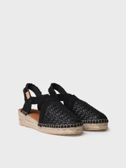 SIRACUSA - Closed espadrille for women in braided leather with wedge