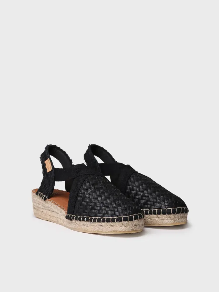 SIRACUSA - Closed espadrille for women in braided leather with wedge