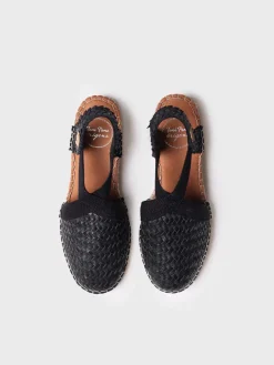 SIRACUSA - Closed espadrille for women in braided leather with wedge