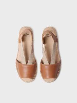 TALA - Women's espadrille in leather with wedge and elastics for wide fit