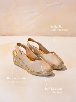 TERMAL - Women's leather espadrille with wedge for wide fit