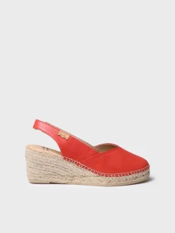 TERMAL - Women's leather espadrille with wedge for wide fit