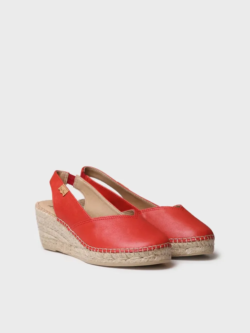 TERMAL - Women's leather espadrille with wedge for wide fit