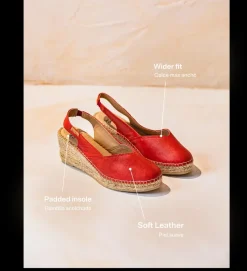 TERMAL - Women's leather espadrille with wedge for wide fit