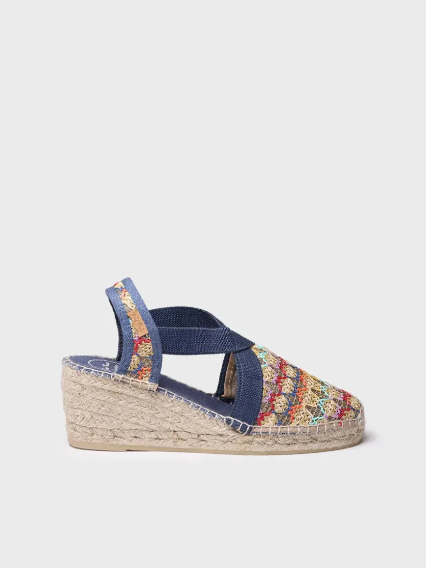 TERRA-TT - Vegan women's espadrille in multicoloured fabric with wedge