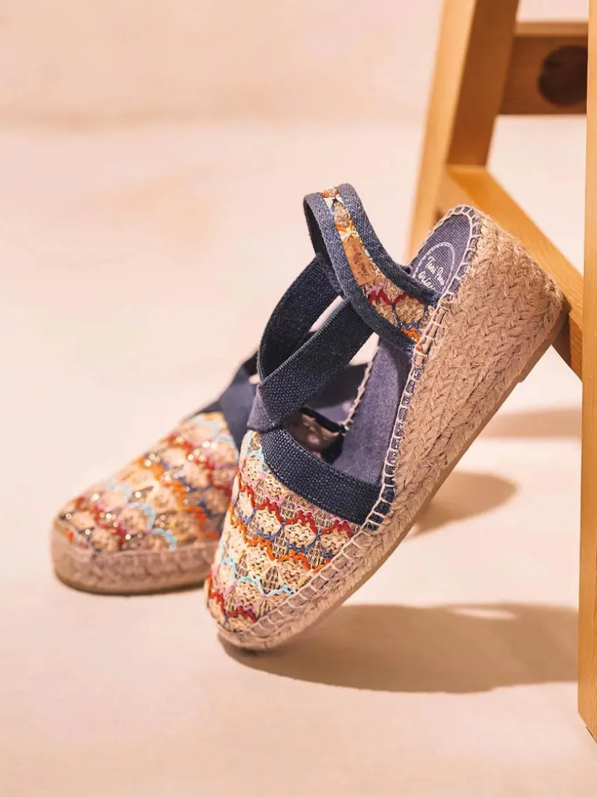 TERRA-TT - Vegan women's espadrille in multicoloured fabric with wedge