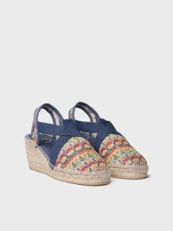 TERRA-TT - Vegan women's espadrille in multicoloured fabric with wedge