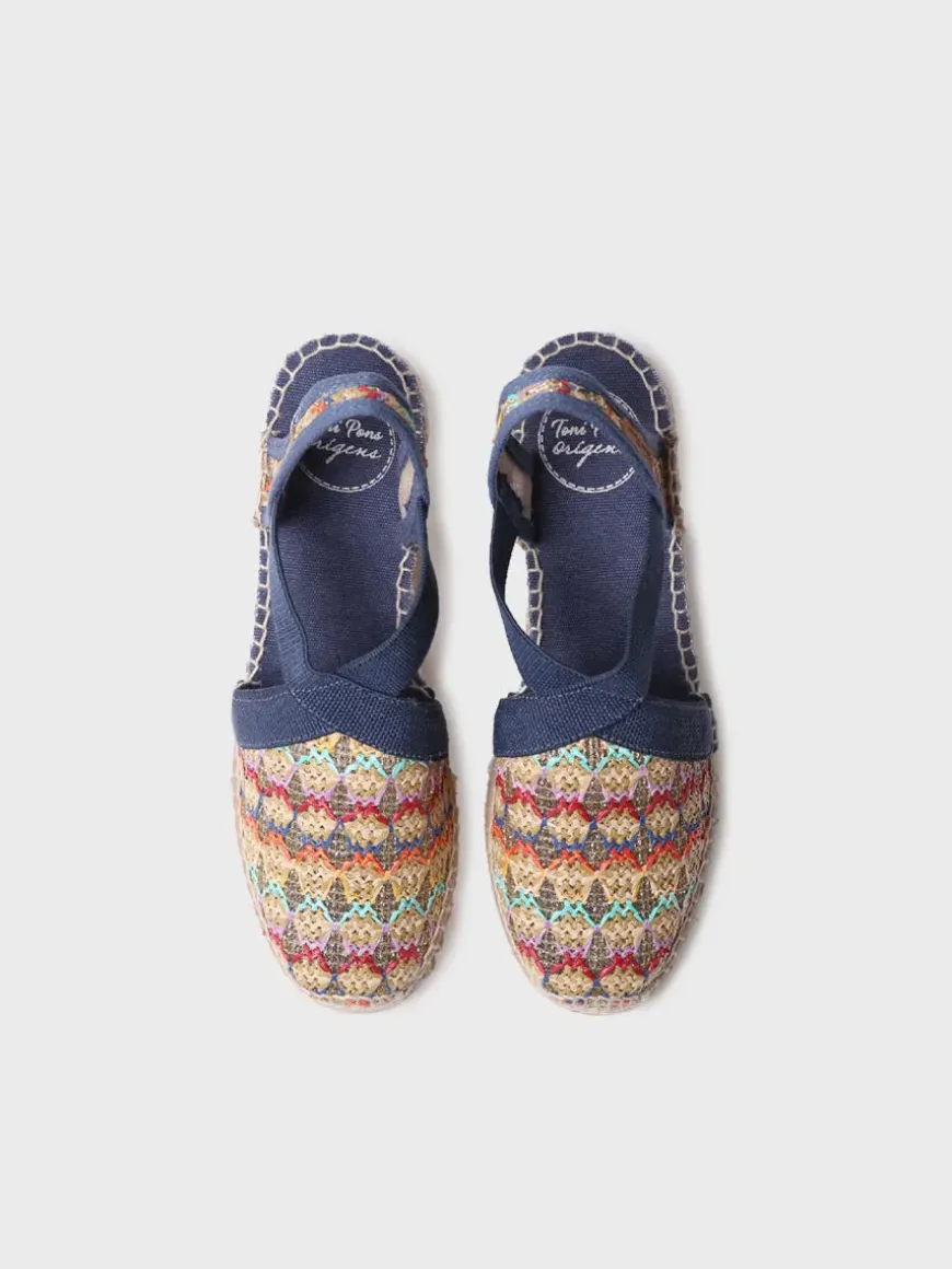 TERRA-TT - Vegan women's espadrille in multicoloured fabric with wedge