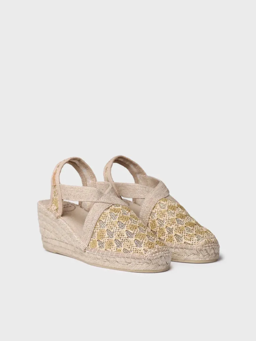 TERRA-TT - Vegan women's espadrille in multicoloured fabric with wedge