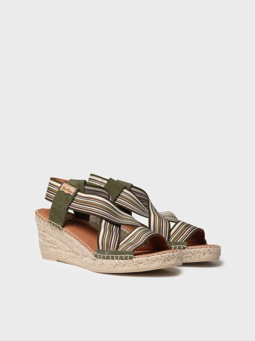 TINA - Women's espadrille with wedge and elastic bands