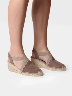 TONA - Women's suede espadrilles with elastics