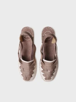 TRACY-CZ - Women's espadrille in raw cotton with wedge and ribbons