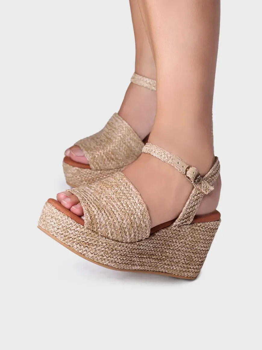 TULIA - Women's high espadrilles in raffia