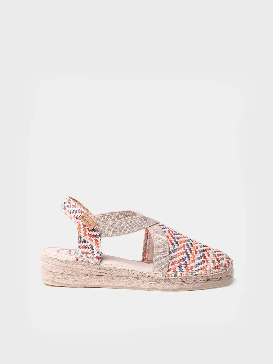 VERA-MS - Women's flat espadrilles in multicoloured raffia
