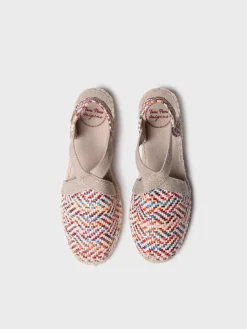 VERA-MS - Women's flat espadrilles in multicoloured raffia